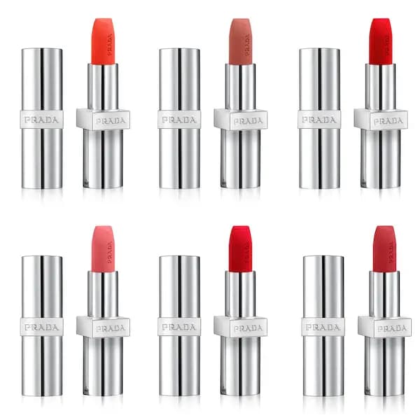 Prada Monochrome Soft Matte Lipstick and Balm Lip Oil Optimizing Care