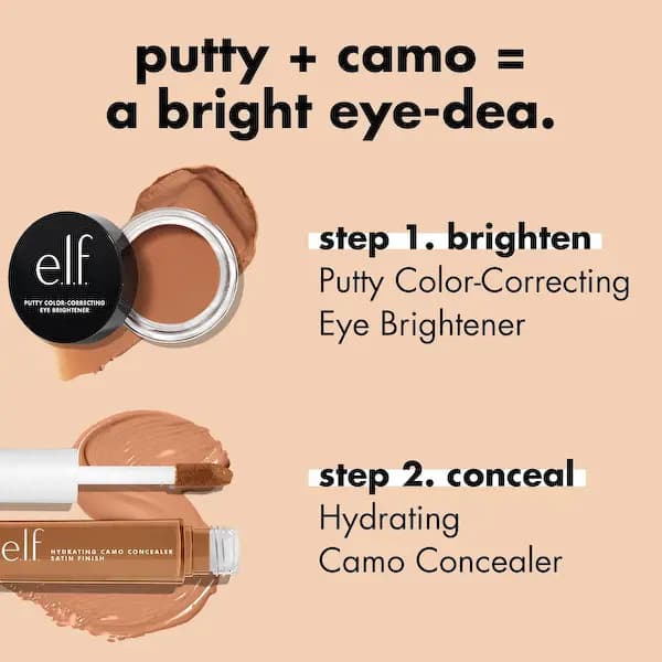e.l.f. Putty Color-Correcting Eye Brightener peach putty balm texture