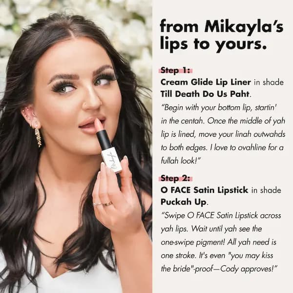 e.l.f. x Mikayla Nogueira lip liner and satin lipstick duo