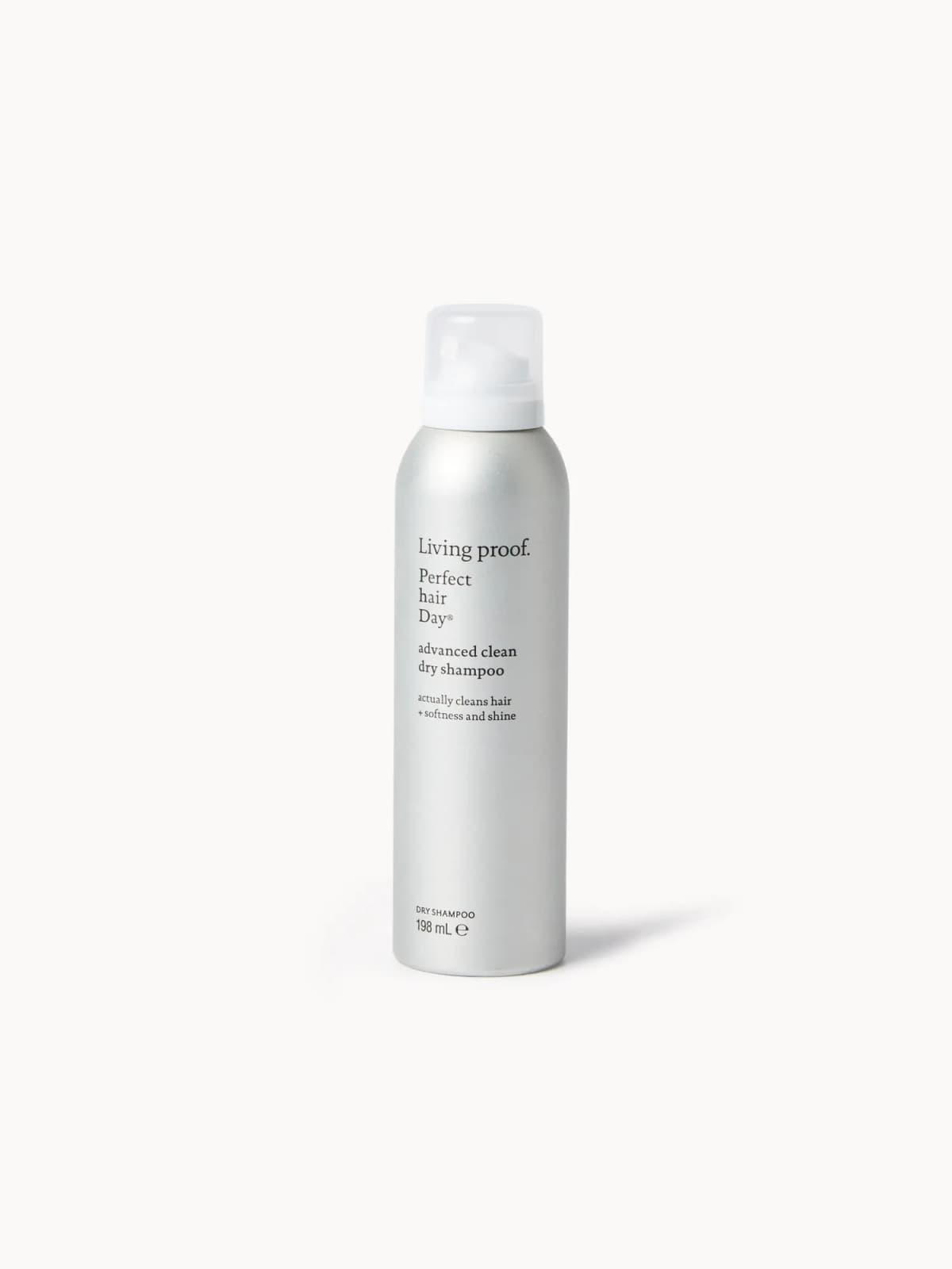 Living Proof Perfect Hair Day Advanced Clean Dry Shampoo in a 198 ml silver aerosol can