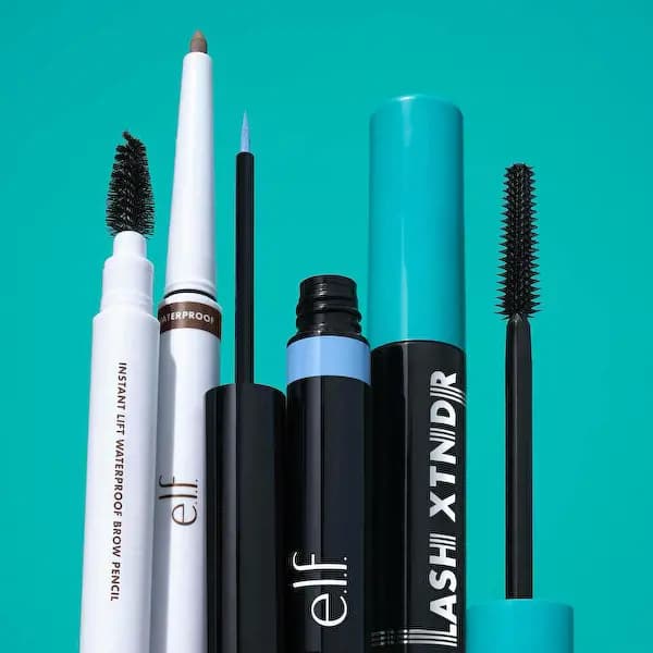 e.l.f. Cosmetics Lash XTNDR Mascara, H2O Proof Inkwell Eyeliner & Waterproof Brow Pencil