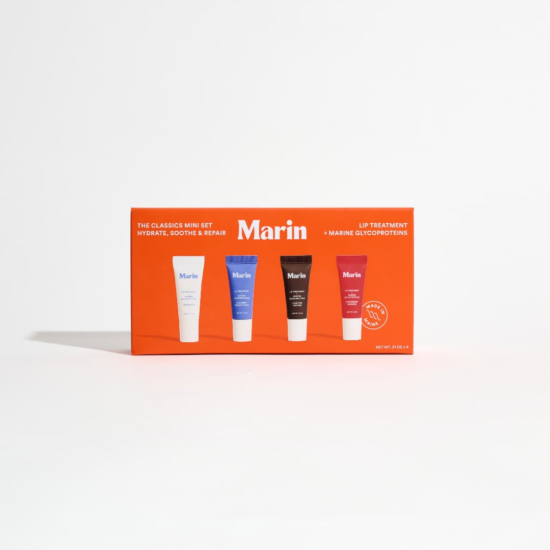 Orange Classics Mini Set box showing four minis: white, blue, dark brown and red tubes