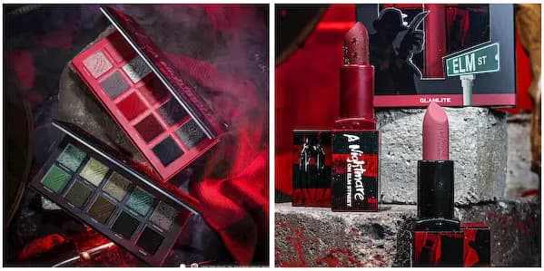 Glamlite Nightmare on Elm Street Lipstick Duo, Palettes, Mirror & Makeup Bag
