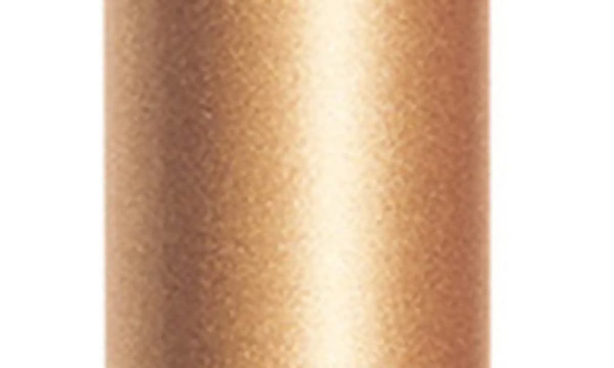 Close-up of a pale gold pencil barrel with a fine shimmer finish.