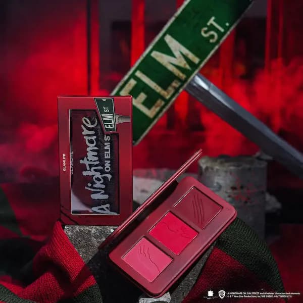 Glamlite Cosmetics Nightmare on Elm Street "Killer" Lip Oil & "Chest of Souls" Blush Trio