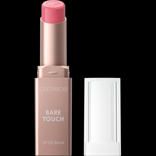 Catrice Bare Touch Lip Oil Balm in pink with rose-gold tube and clear cap