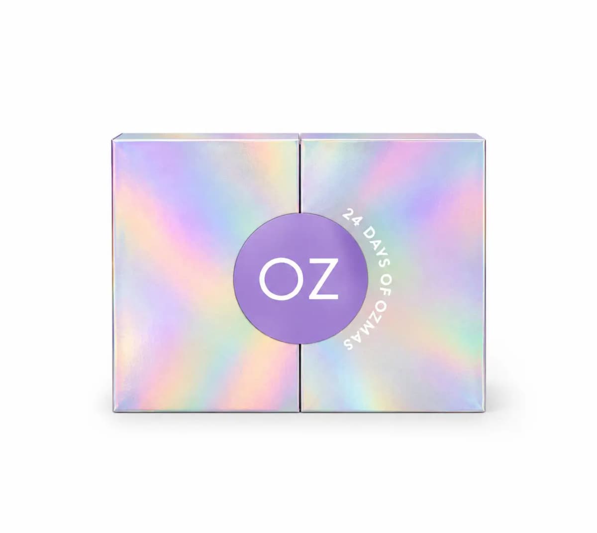 Oz Hair and Beauty Advent Calendar 2026 in holographic box with purple OZ seal reading 24 Days of Ozmas