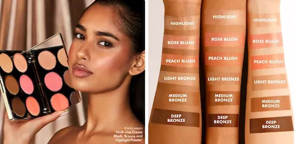 ICONIC LONDON Multi-Use Blush, Bronze, and Highlight Cream Palette
