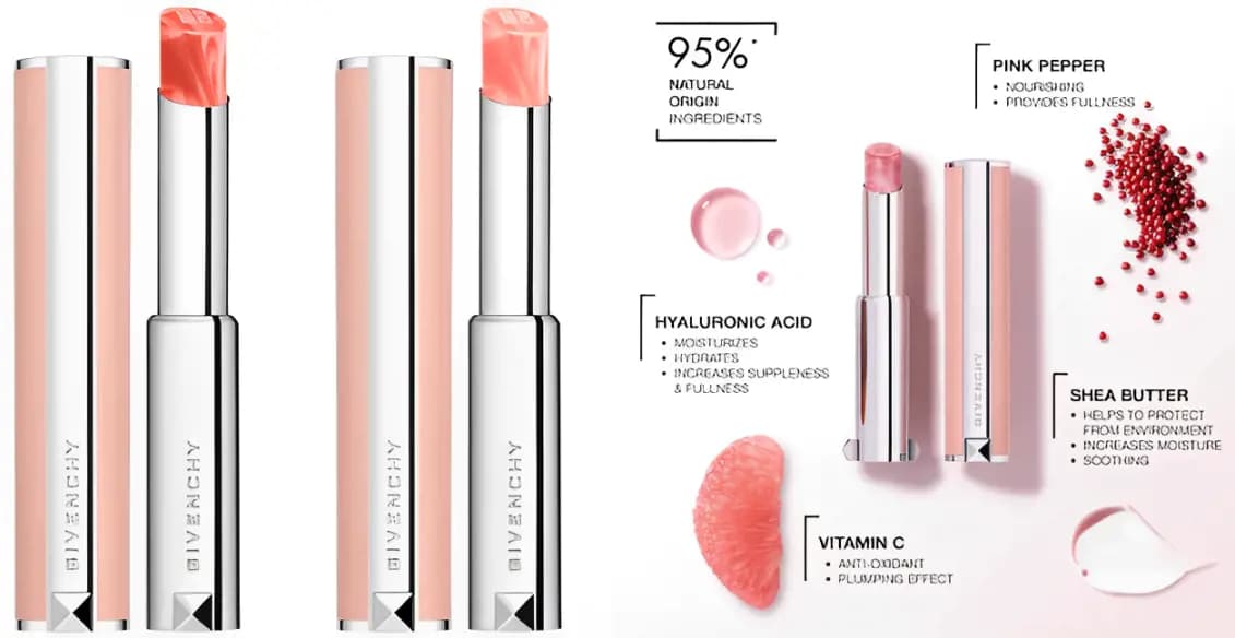 Givenchy New Rose Perfecto Lip Balms 24H Hydration