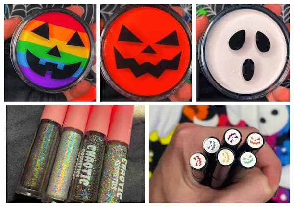 Chaotic Cosmetics Moon Madness Eyeshadow Palette & Spooky Liners, Cream Matte Bullet Lipsticks
