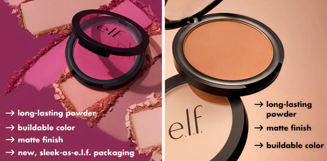 e.l.f. Primer-Infused Matte Bronzer and Blush compacts