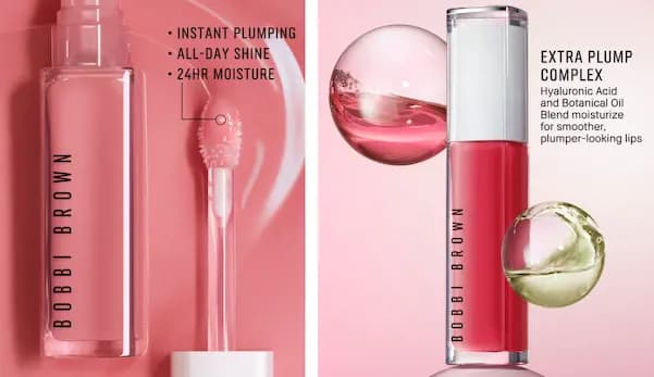 Bobbi Brown Extra Plump Lip Serum applicator and shades