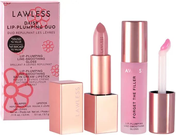 LAWLESS Daisy Plumping Gloss and Lipstick Duo