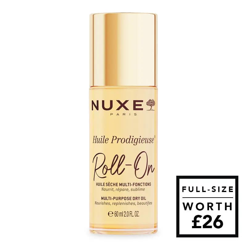 Gold-capped NUXE Huile Prodigieuse Roll-On multi-purpose dry oil 60ml, full-size worth £26