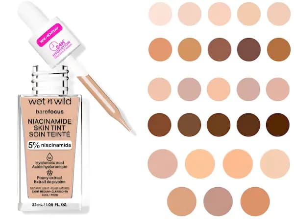 Wet n Wild Mega Glo Lip + Cheek Color & Bare Focus Skin Tint
