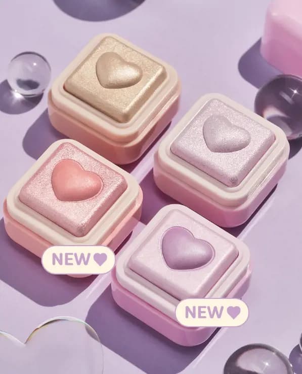 Colorgram New shades of Milk Bling Heartlighter: Coral Heart and Lavender Heart