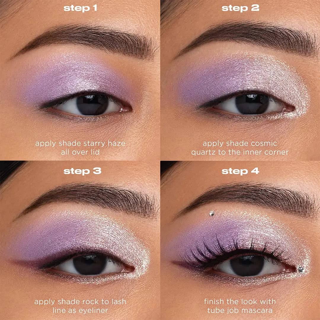 Four-step Urban Decay Moondust eyeshadow look tutorial, official image