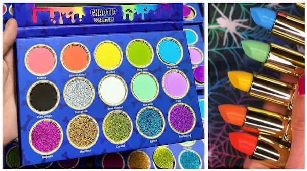 Chaotic Cosmetics Moon Madness Eyeshadow Palette & Spooky Liners, Cream Matte Bullet Lipsticks