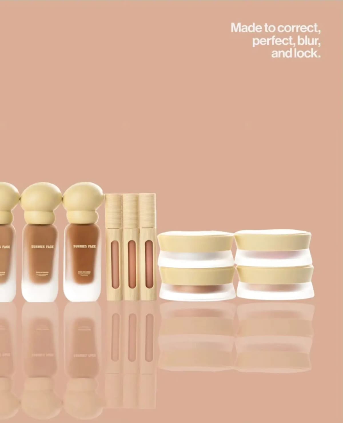 Sunnies Face Skin So Good deeper foundation shades, three color corrector wands and stacked blurring powder compacts