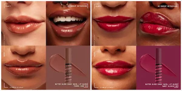 NYX Butter Gloss Candy Swirl swirled shades