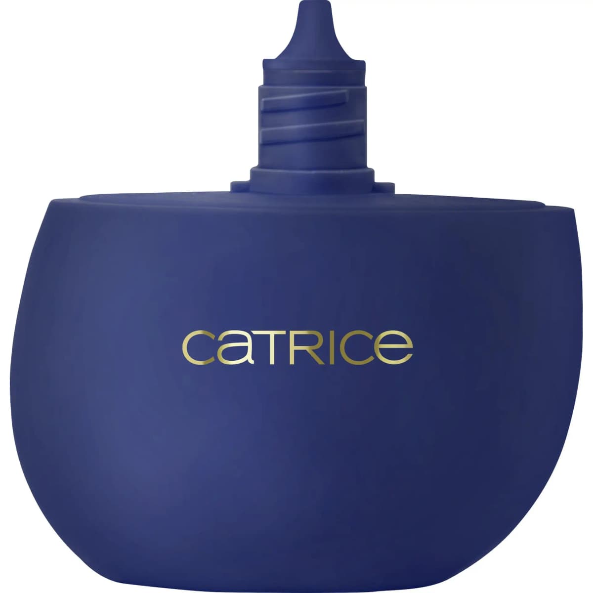 Egg base opened to reveal a navy squeeze bottle with pointed nozzle and gold logo